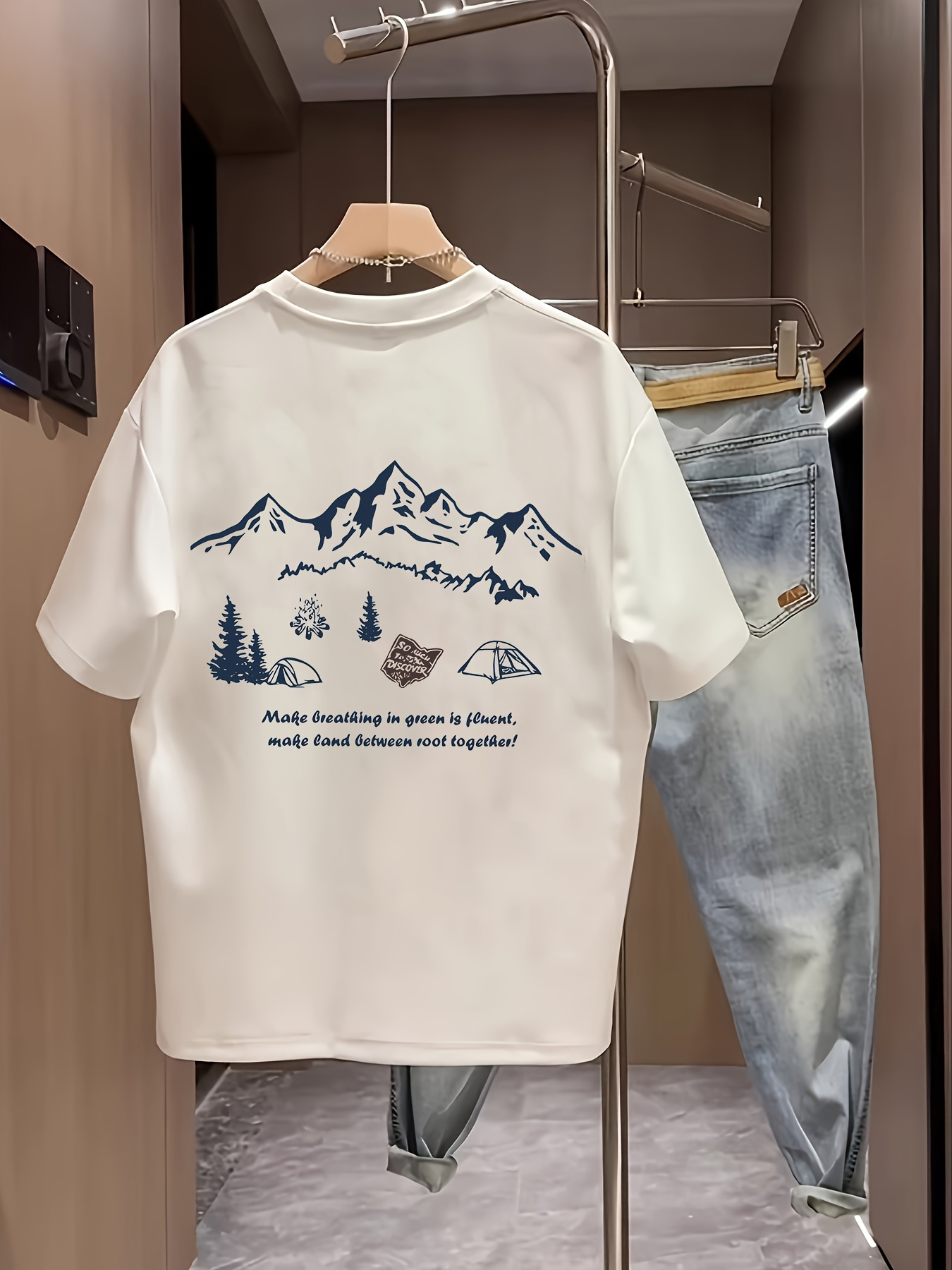 Men's 100% Cotton Casual Short - Outdoor Adventure Quotes Short ulasan dan harga