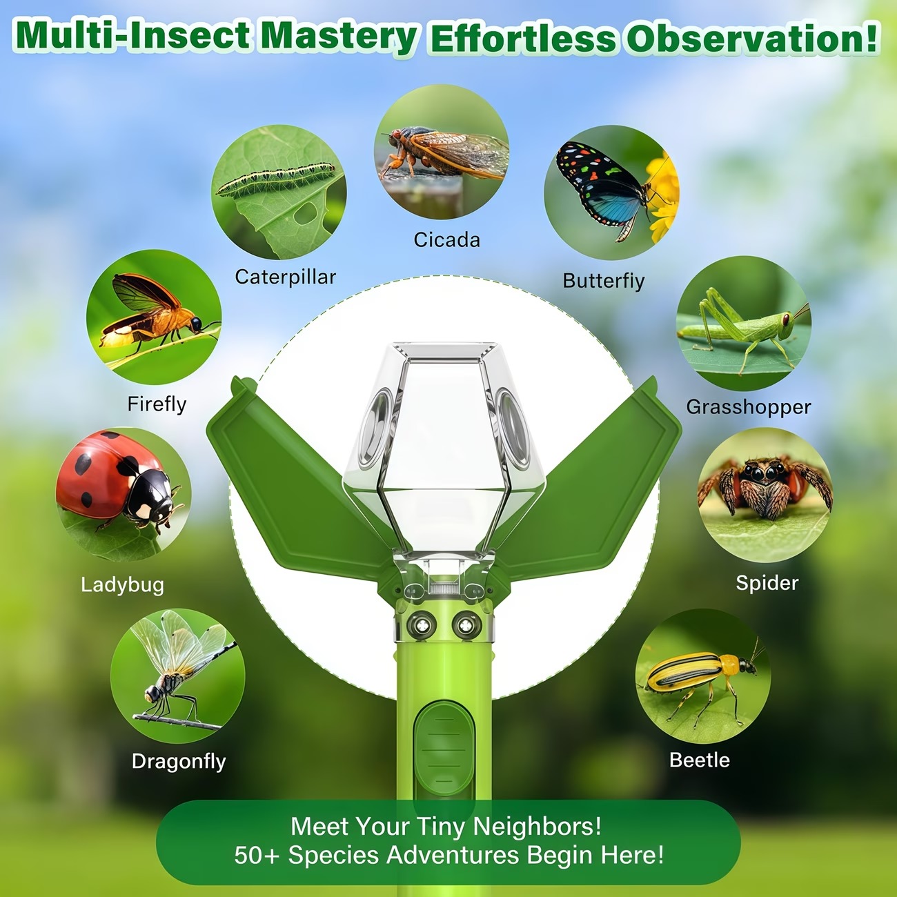 Handheld Insect Catcher with 6 - Outdoor Adventure Learning ulasan dan harga