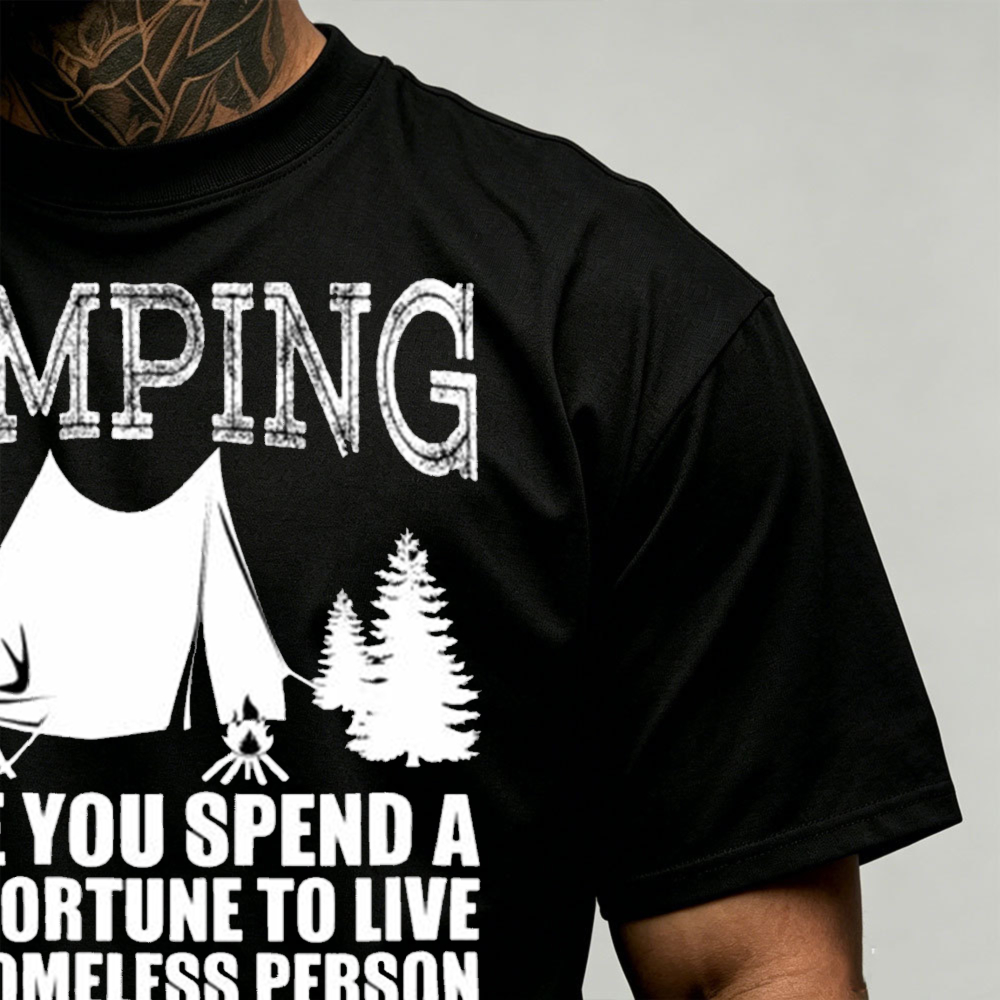 Camping Tent Pine Tree Graphic - Outdoor Adventure Quotes Short ulasan dan harga