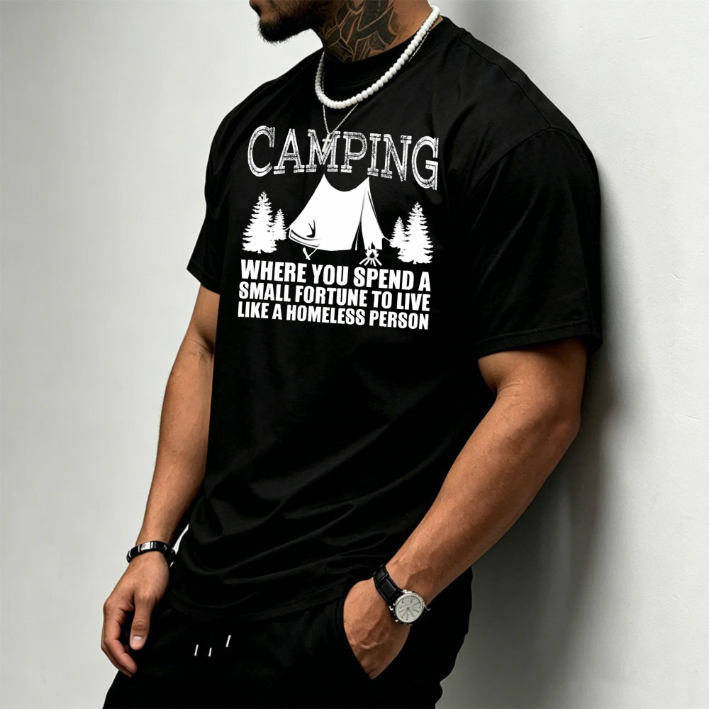 Camping Tent Pine Tree Graphic - Outdoor Adventure Quotes Short ulasan dan harga